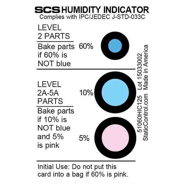 HUMIDITY INDICATOR 3 SPOT 125PCS