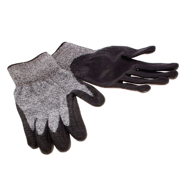 GLOVES POLYETHYLENE BLK/GRY LG