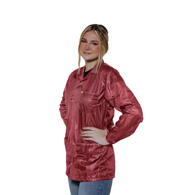 SMOCK JACKET POLY MAROON 2XLG