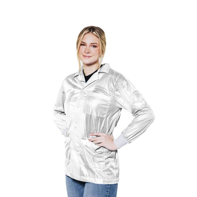 SMOCK JACKET POLY WHT SMALL