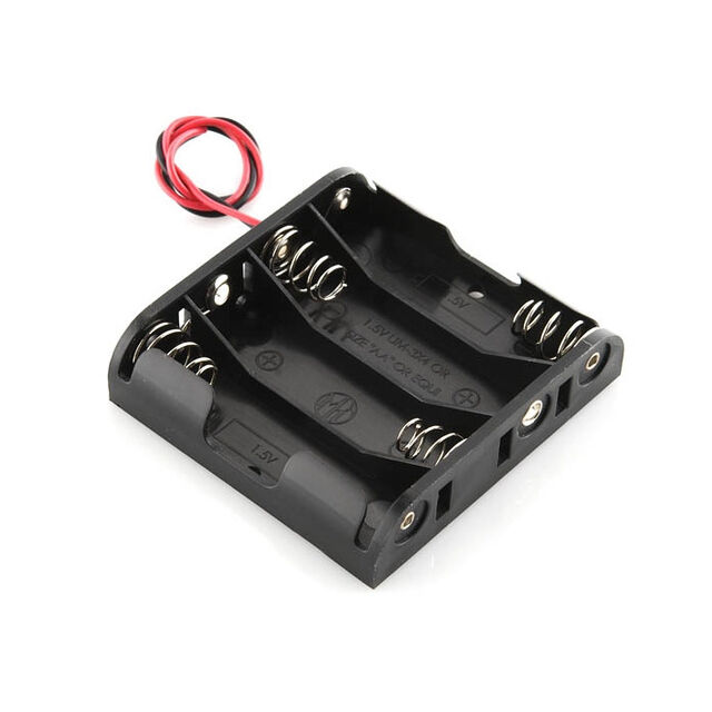 BATTERY HOLDER AA 4 CELL LEADS