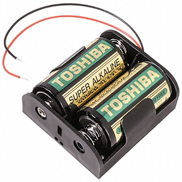BATTERY HOLDER C 2 CELL 6" LEADS