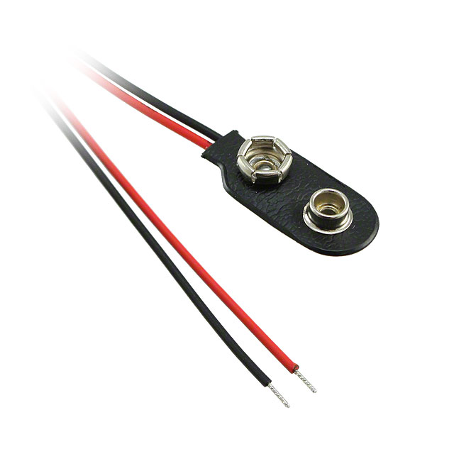 BATT CONNECTOR SNAP 9V 12" LEADS