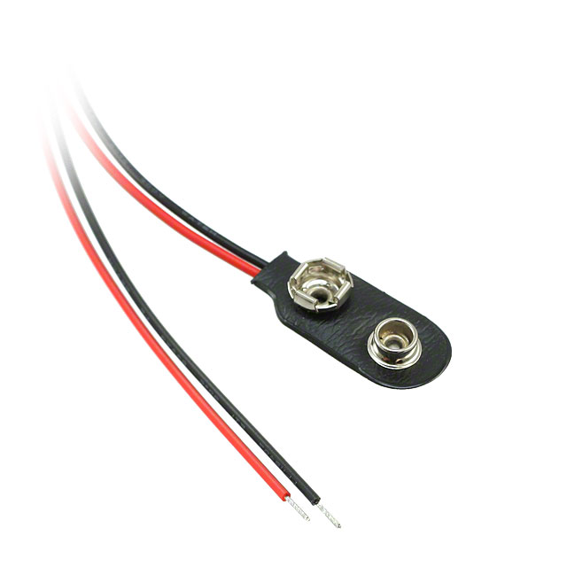 BATT CONNECTOR SNAP 9V 6" LEADS