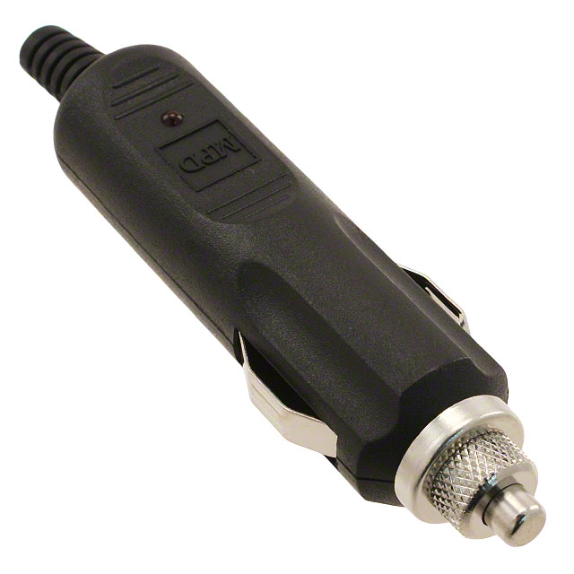 AUTO PWR PLUG 12V 3A W/LED BLACK