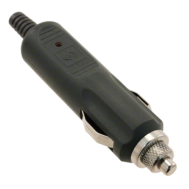 AUTO PWR PLUG 12V 3A W/LED GRAY
