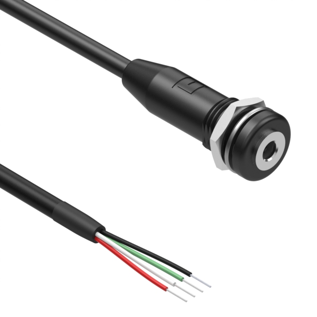 JACK PNL MNT W/LEAD 3.5MM 4C