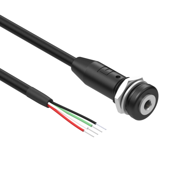 JACK PNL MNT W/LEAD 3.5MM 4C
