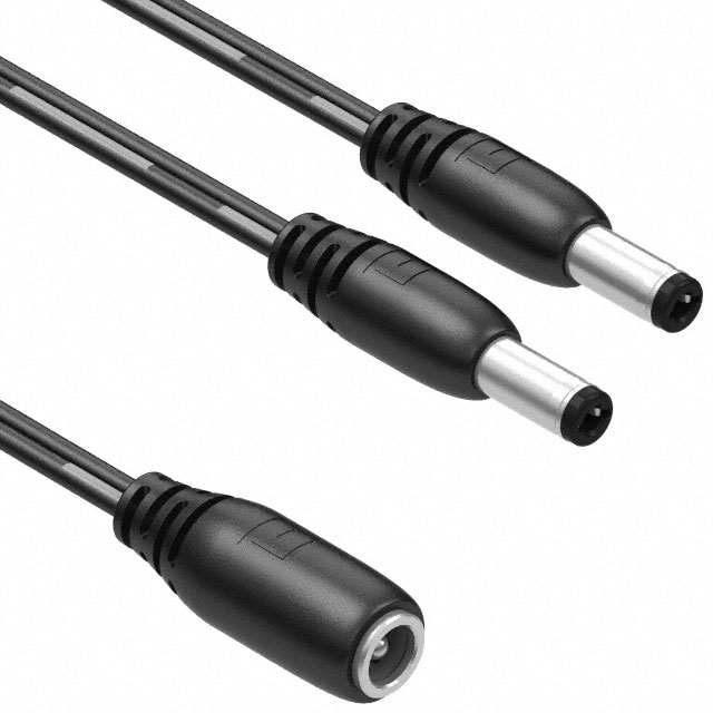 CBL ASSY 2.1MM JACK-PLG FLAT 3'