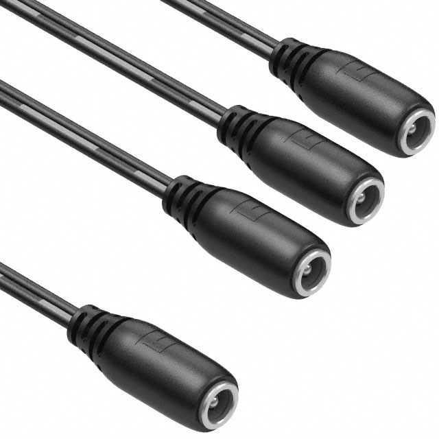 CBL ASSY 2.1MM JACK-JACK FLAT 3'