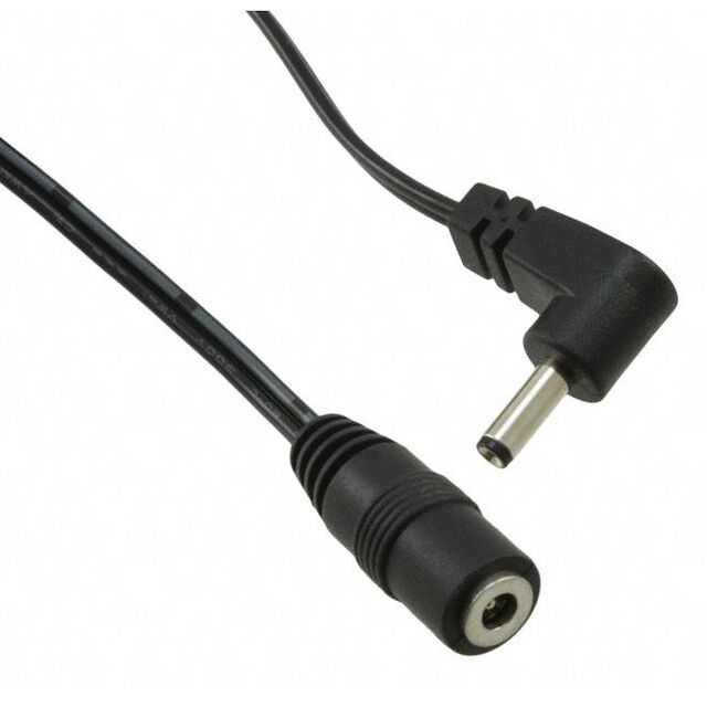 CBL ASSY 1.35MM JACK-PLG FLAT 6'