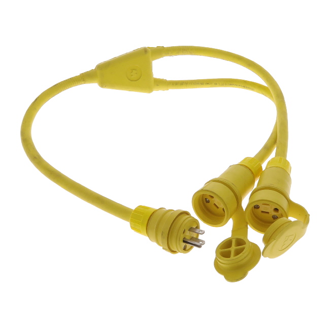 CORD NEMA 5-15P TO 5-15R 3' YLW