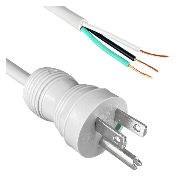 CORD 16AWG NEMA 5-15P TO CBL 12'