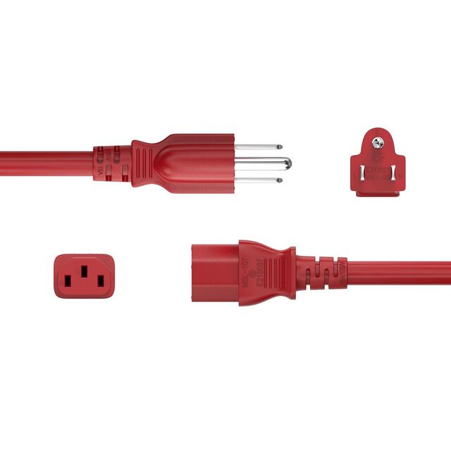 PWR CORD NEMA5-15P/C13 18AWG 4'