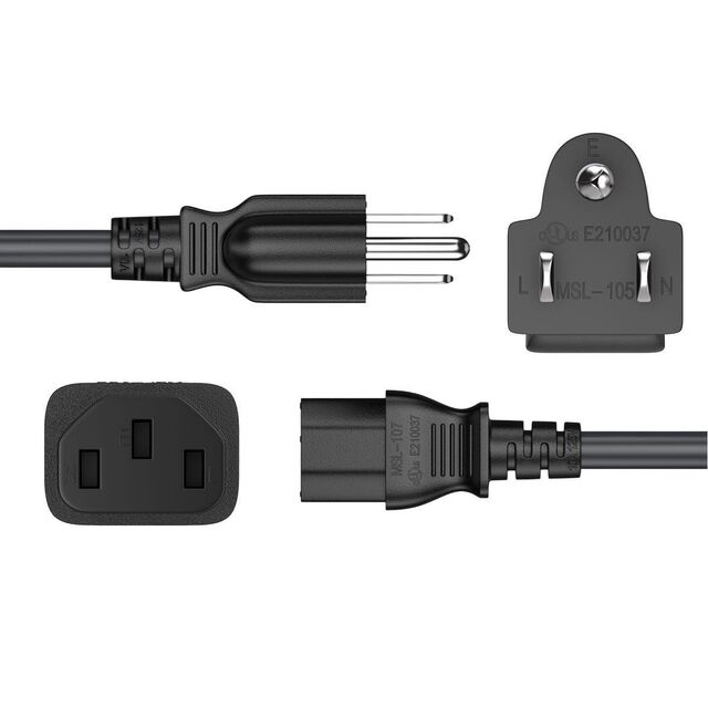 PWR CORD NEMA5-15P/C13 18AWG 12'