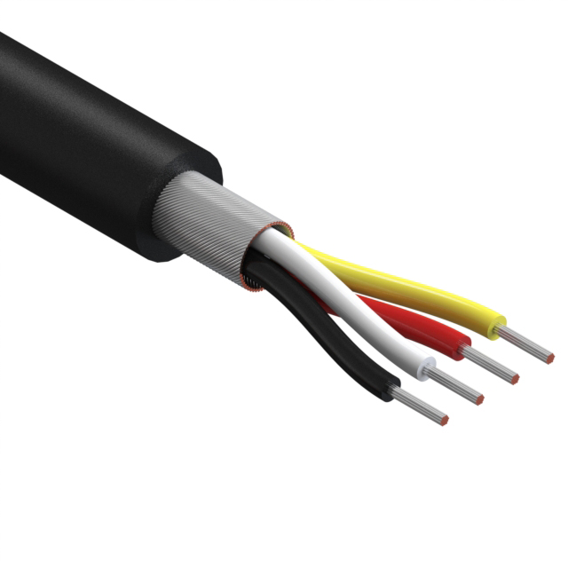 CABLE 4COND 32AWG BLK SHLD 1000'
