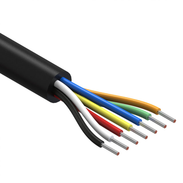 CABLE 7COND 28AWG BLACK 30M