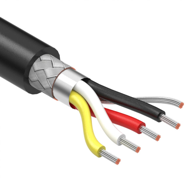 CABLE 4COND 28AWG BLACK SHLD