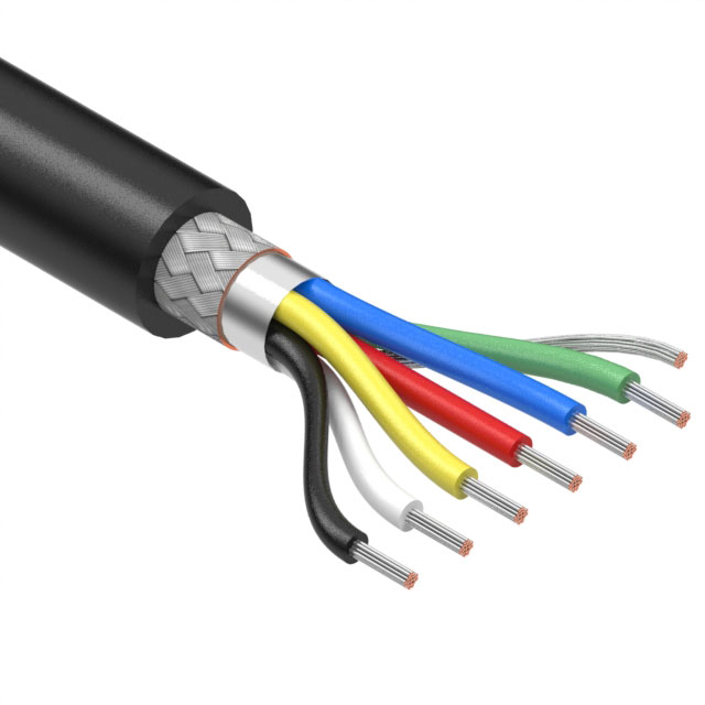CABLE 6COND 28AWG BLK SHLD 30M