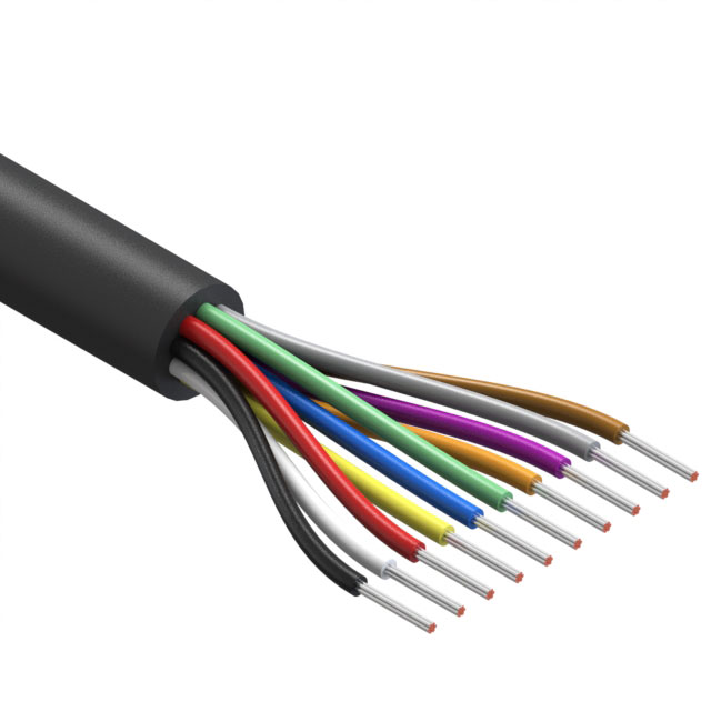 CABLE 10COND 20AWG BLACK 5M