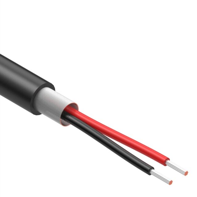 CABLE 2COND 28AWG BLACK SHLD 5M