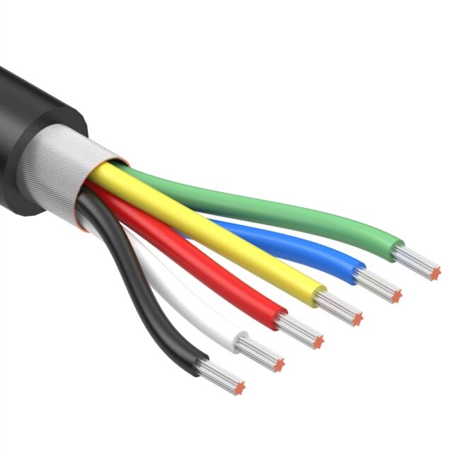 CABLE 6COND 28AWG BLACK SHLD 1M