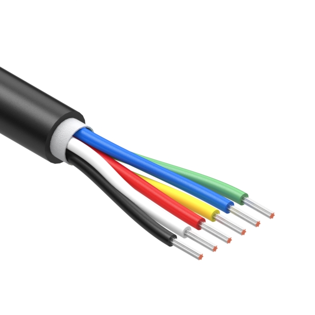 CBL 6CON 26AWG BLK BIO METER