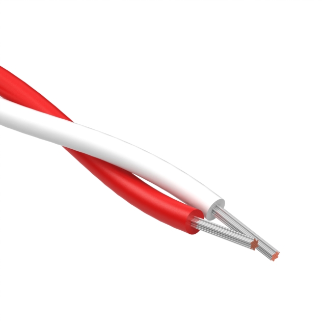 CABLE 2COND 22AWG WHITE/RED
