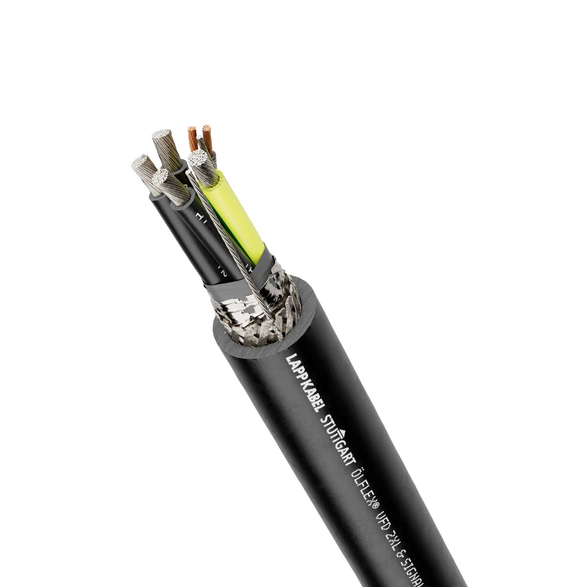 CABLE 6COND 2AWG/14AWG BLACK 10'