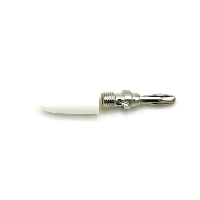 CONN BANANA PLUG SLDRLESS WHITE