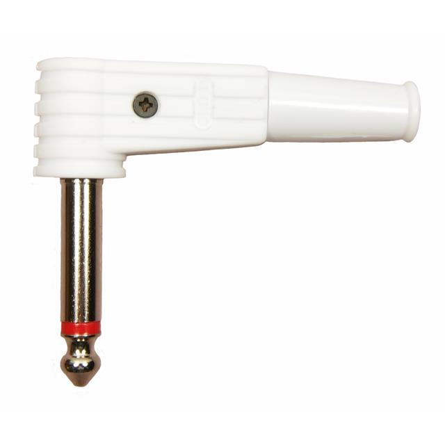 1/4" MONO PLUG 90 DEG WHITE