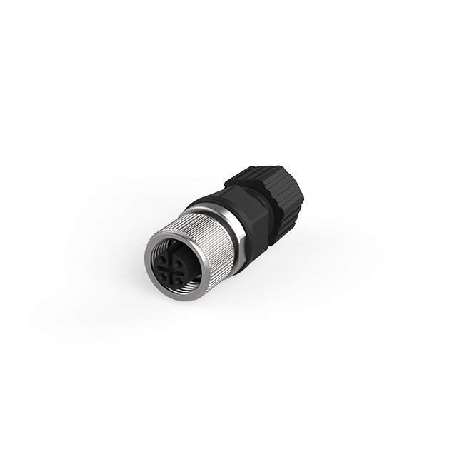 M12 A-CODE PLUG FOR CABLE, 4PIN