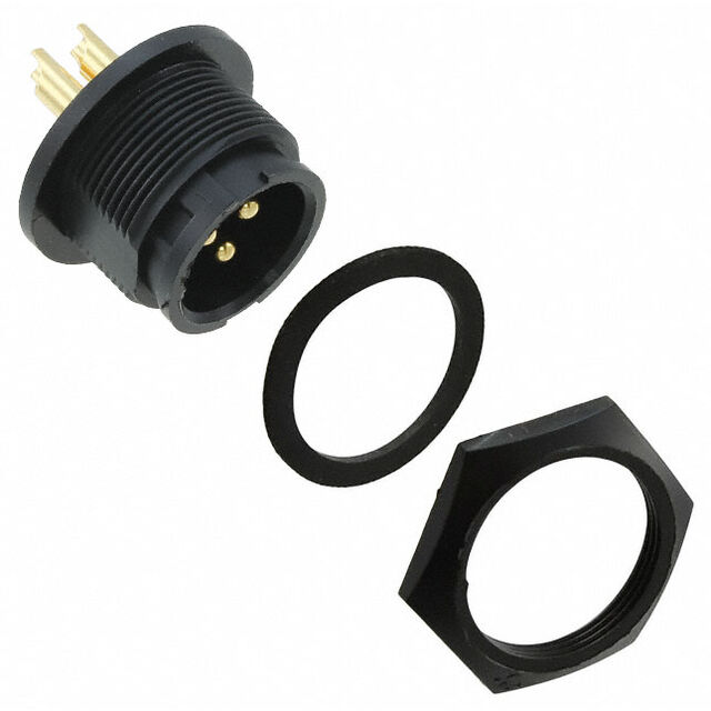 CONN RCPT MALE 3P GOLD SLDR CUP