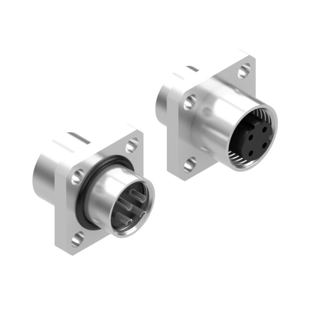 CONN RCPT FMALE M12-4 4POS SLDR
