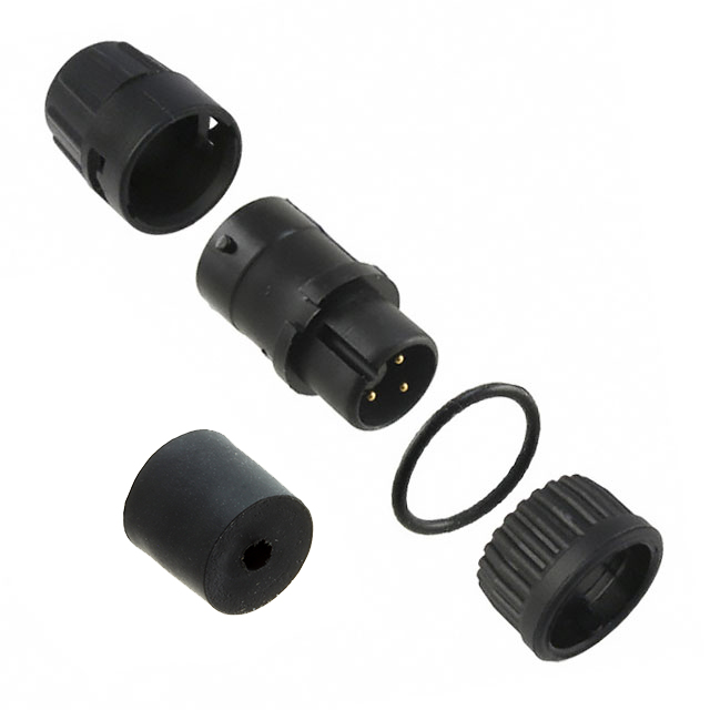 CONN PLUG MALE 3P GOLD SLDR CUP