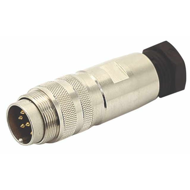 CONN PLUG MALE 5P SILV SLDR CUP