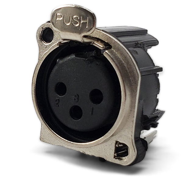 CONN RCPT FMALE XLR 3P GOLD SLDR