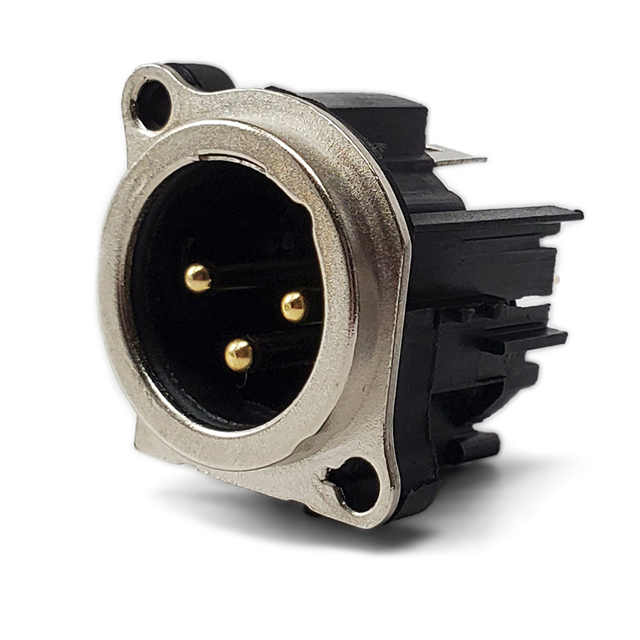 CONN RCPT MALE XLR 3P GOLD SLDR