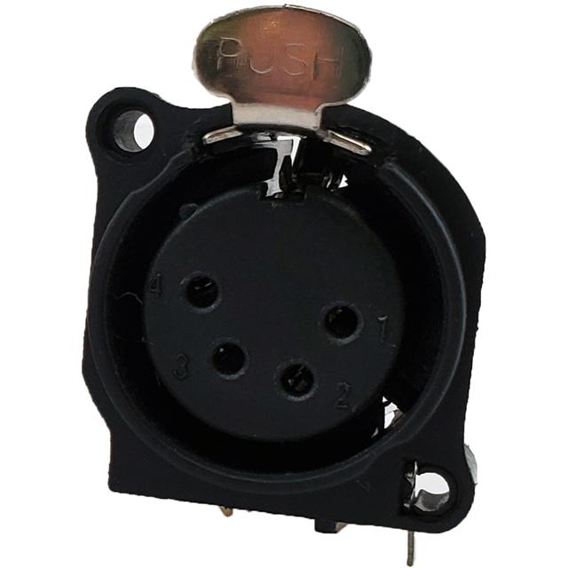 E SERIES, 4 PIN XLR, FEMALE, HOR