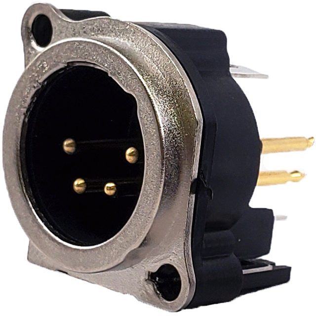 B SERIES, 4 PIN XLR, MALE, VERTI