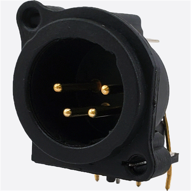 E SERIES, 4 PIN XLR, MALE, HORIZ