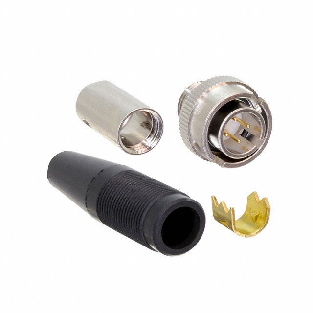 CONN PLUG MALE 4P GOLD SLDR CUP