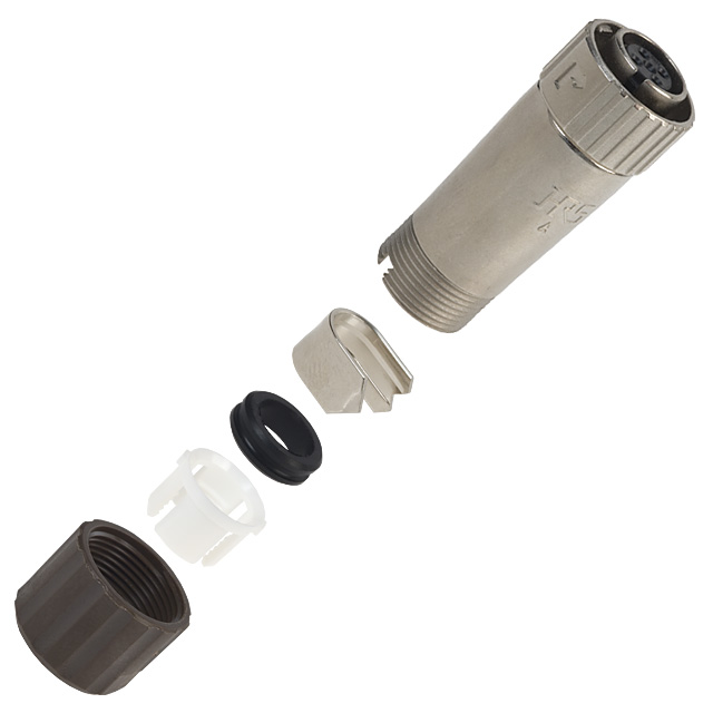 CONN PLUG FMALE 4P GOLD SLDR CUP