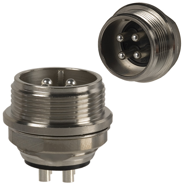 CONN RCPT MALE 4POS SOLDER CUP