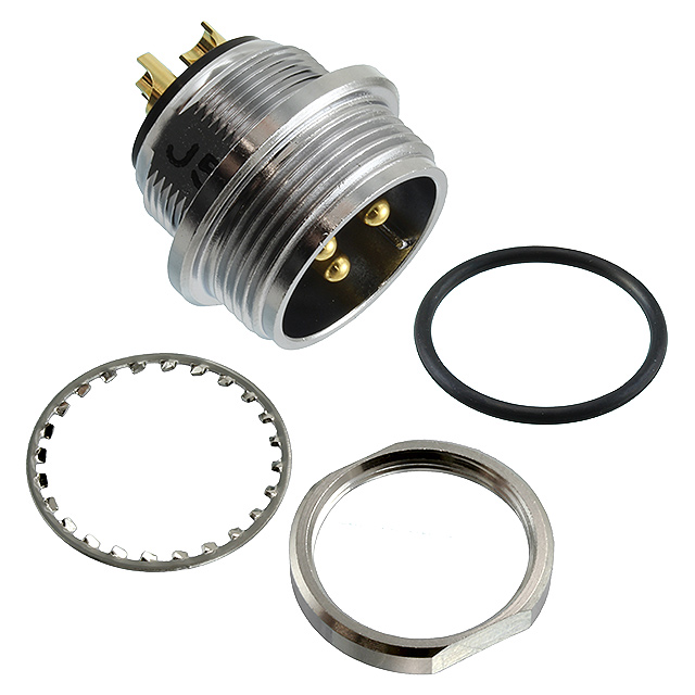 CONN RCPT MALE 3P GOLD SLDR CUP