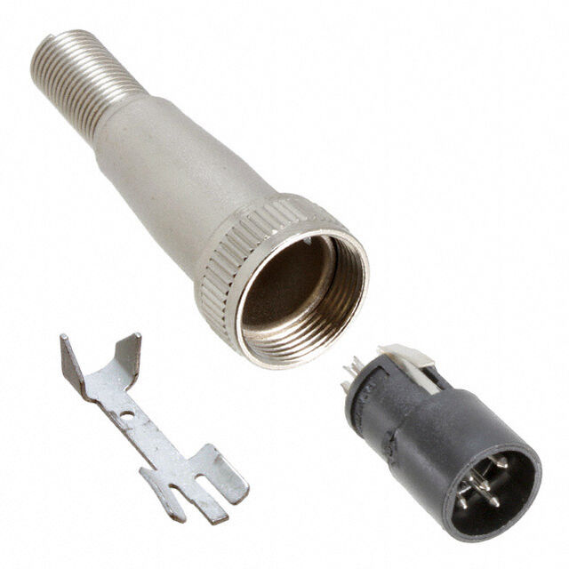 CONN PLUG MALE 5P SILV SLDR CUP