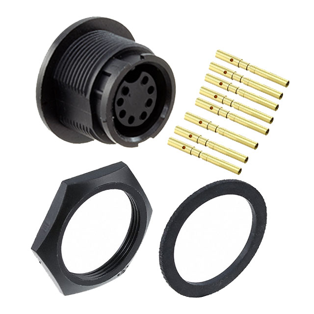 CONN RCPT FMALE 8POS GOLD CRIMP