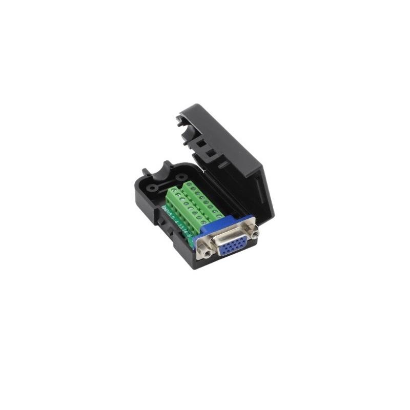 CONN D-SUB HD RCPT 15P TERM BLK