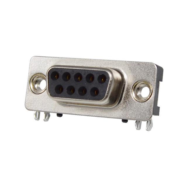 CONN D-SUB RCPT 9P SMD R/A SLDR