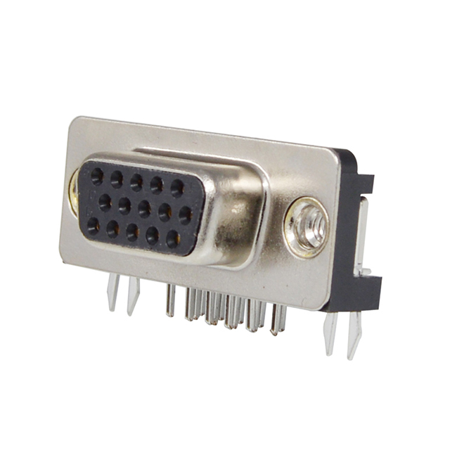 CONN D-SUB HD RCPT 15P R/A SLDR